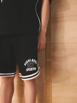 Noir - Ensemble t-shirt et short universitaire (3-16ans)