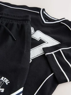 Noir - Ensemble t-shirt et short universitaire (3-16ans)