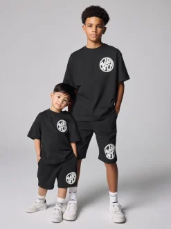 Noir - Ensemble t-shirt et short en molleton smALLSAINTS Distortion