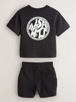 Noir - Ensemble t-shirt et short en molleton smALLSAINTS Distortion