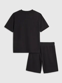 Noir - Ensemble t-shirt et short River Island Road Running