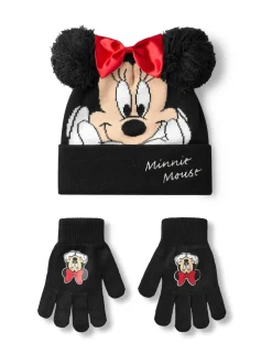 Noir - Ensemble Vanilla Underground Kid Disney personnage Chapeaux et gants d’hiver