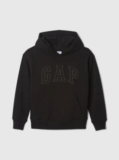Noir - Gap Vintage Logo Sweat-shirt à capuche (4-13yrs)
