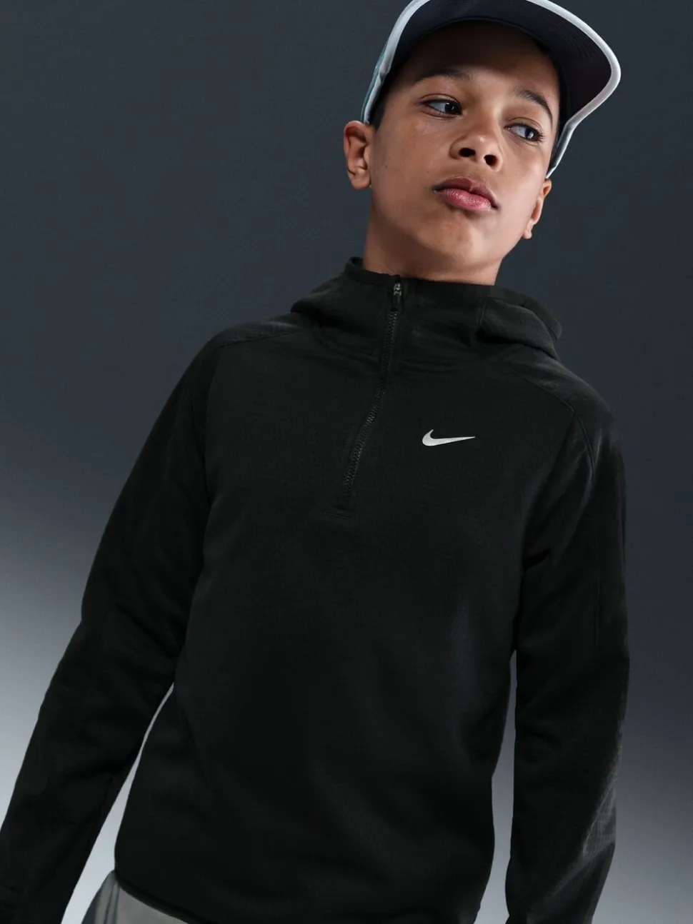 Noir - Haut d’entraînement Nike Therma-FIT à demi-fermeture éclair