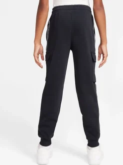 Noir - Jogging cargo Nike Club+ en poly avec bande