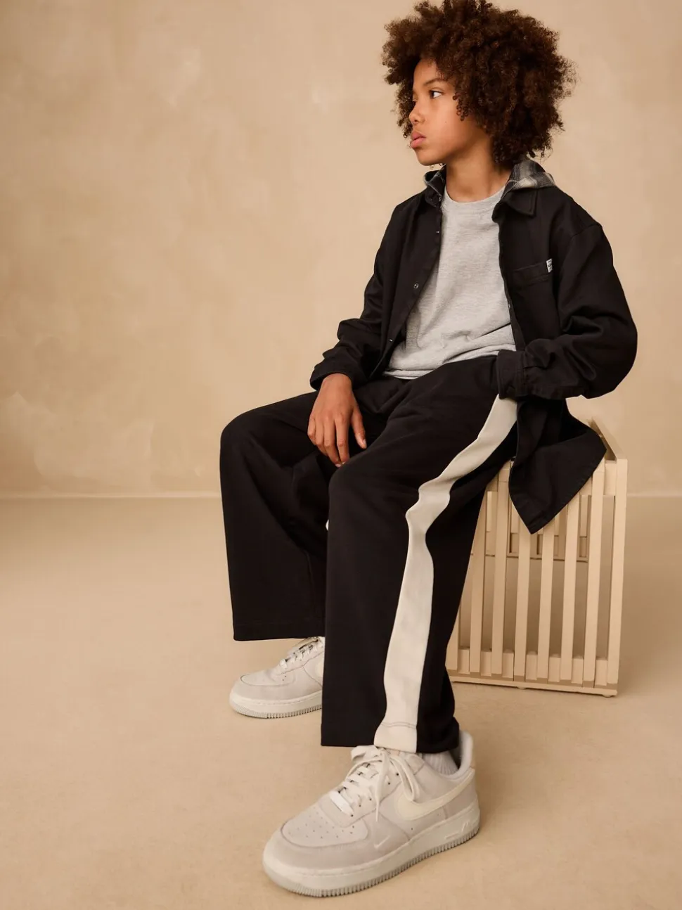 Noir - Joggings à Jambe large (3-16ans)