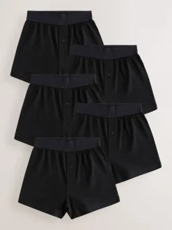 Noir - Lot 5 100boxers amples  % coton (1.5-16ans)