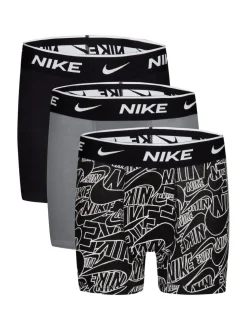 Noir - Lot de 3 boxers extensibles en coton Nike Imprimé E Day