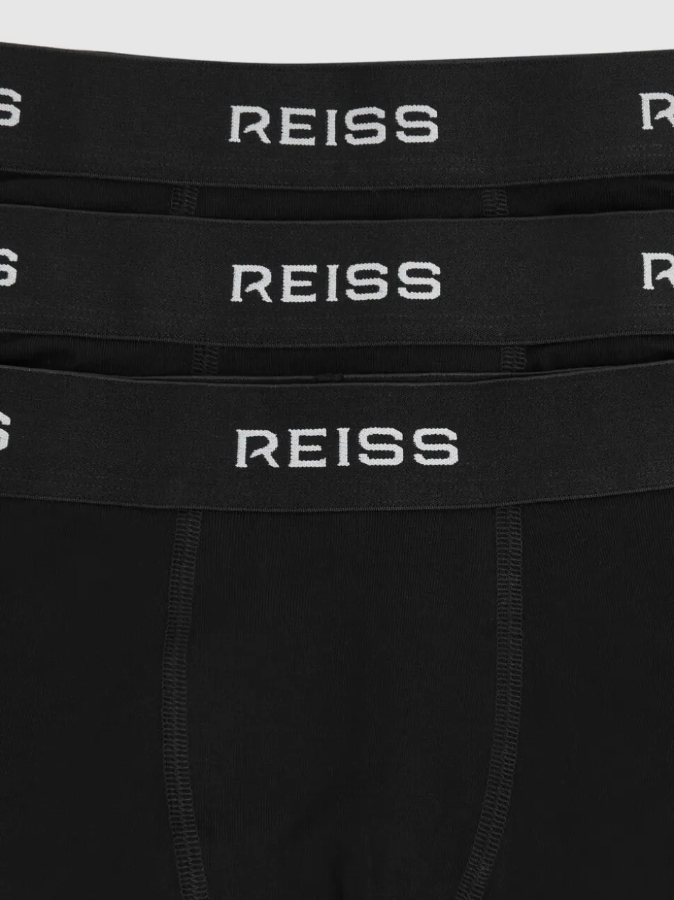 Noir - Lot de 3 boxers Reiss Heller en coton extensible à taille avec logo