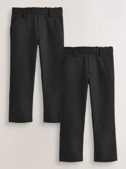 Noir - Lot de 2 pantalons d’école à enfiler coupe standard (3-17ans)