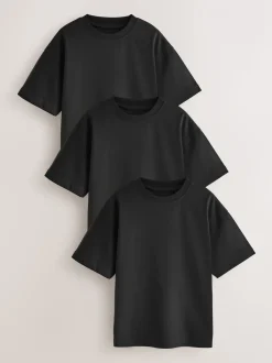 Noir - Lot de 3 T-shirts à manches courtes (3-16ans)