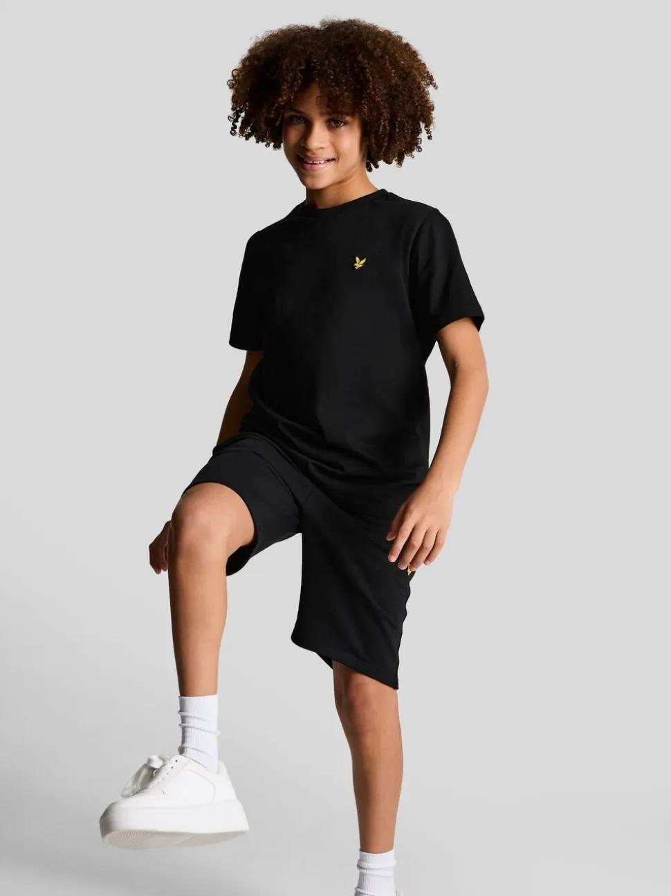 Noir - Lyle & Scott Short garçon en jersey