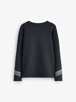 Noir - Manches longues Base Layer Top (3-16yrs)