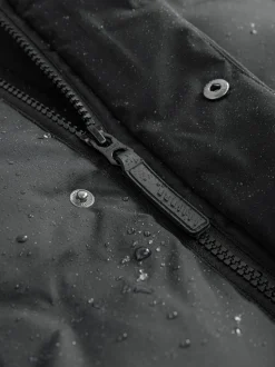 Noir - Manteau bouffant long imperméable doublé de polaire (3-17yrs)