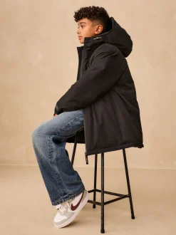 Noir - Manteau matelassé intérieur imperméable (3-16ans)