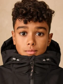 Noir - Manteau matelassé intérieur imperméable (3-16ans)