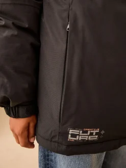 Noir - Manteau matelassé intérieur imperméable (3-16ans)