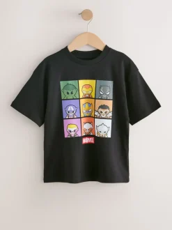 Noir - Marvel Avengers T-shirt Manches courtes (3-16ans)