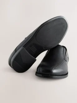 Noir - Mocassins en cuir pour l’école
