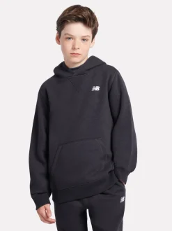 Noir - New Balance Small Garçons Brush Back Logo Sweat-shirt à capuche