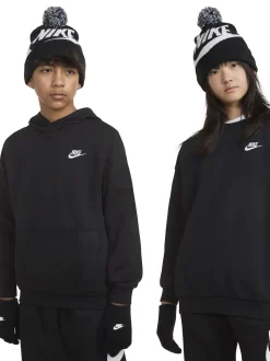 Noir - Nike ensemble bonnet et gants à pompons Swoosh