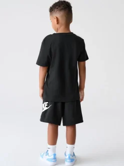 Noir - Nike ensemble t-shirt et short Little Kids Club