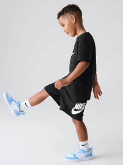 Noir - Nike ensemble t-shirt et short Little Kids Club