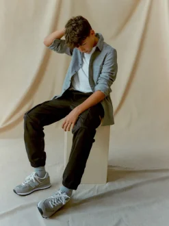 Noir - Pantalon cargo (3-16ans)