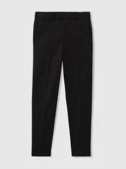 Noir - Pantalon chino ajusté Reiss Eastbury en coton mélangé