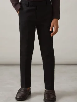 Noir - Pantalon chino ajusté Reiss Eastbury en coton mélangé
