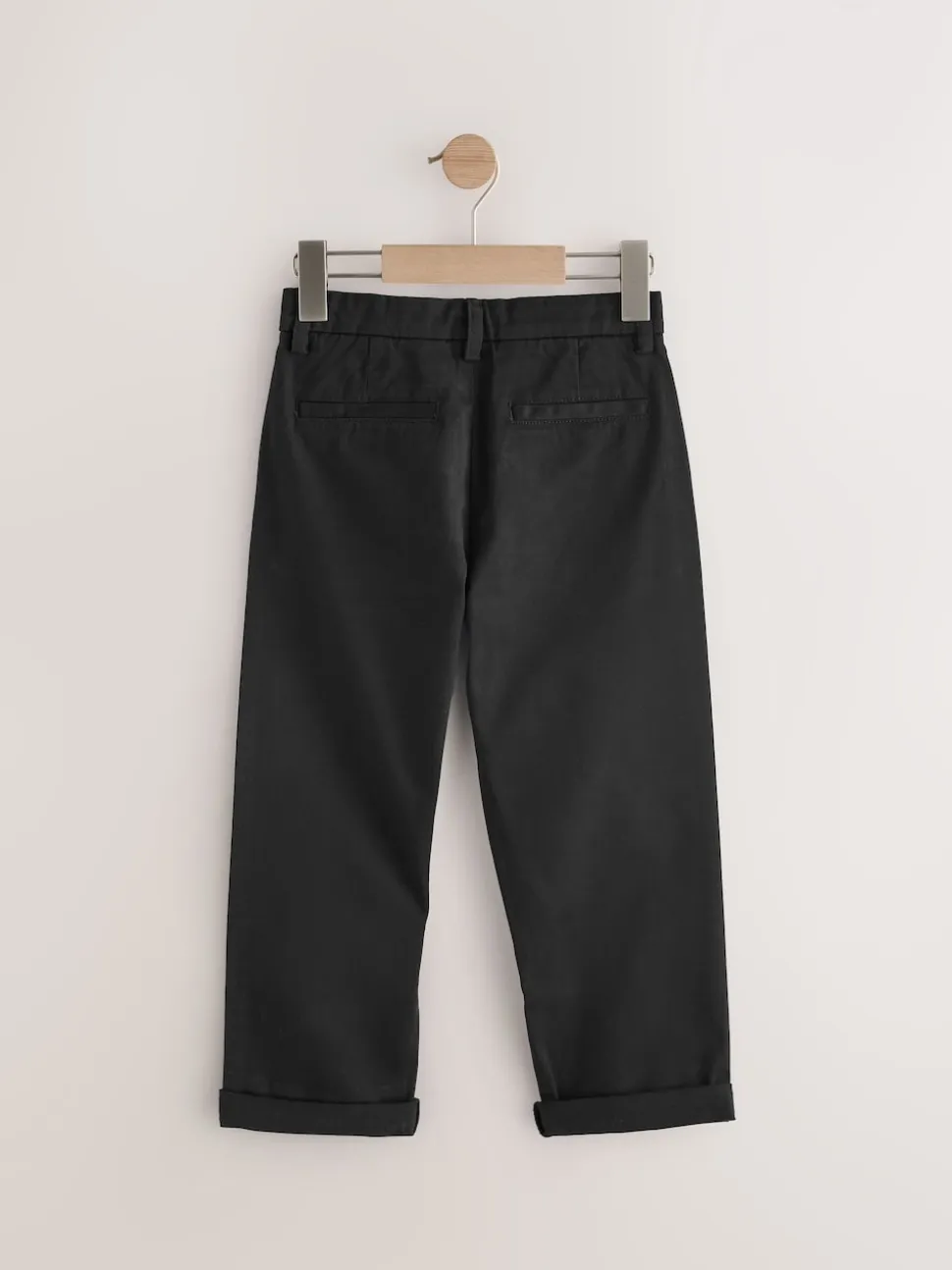 Noir - Pantalon chino extensible (3-17ans)