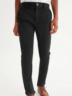 Noir - Pantalon chino extensible (3-17ans)