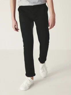 Noir - Pantalon chino extensible (3-17ans)