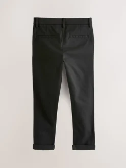Noir - Pantalon chino extensible (3-17ans)