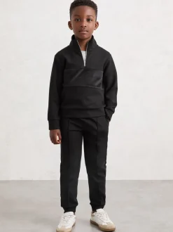 Noir - Pantalon de jogging Reiss Premier Premium Interlock à cordon