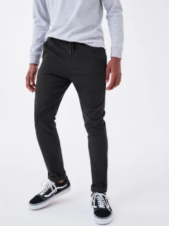 Noir - Pantalon Pull-On à Taille Côtelée (3-16ans)