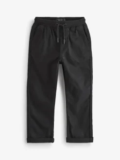 Noir - Pantalon Pull-On à Taille Côtelée (3-16ans)