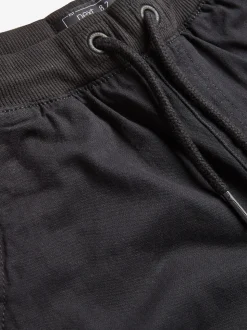 Noir - Pantalon Pull-On à Taille Côtelée (3-16ans)