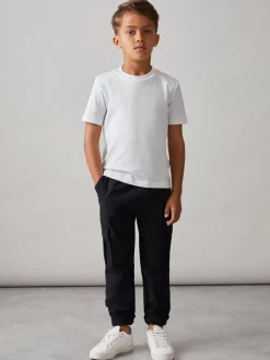 Noir - Pantalon Reiss Lucian en tissu technique avec cordon de serrage