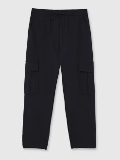 Noir - Pantalon Reiss Lucian en tissu technique avec cordon de serrage