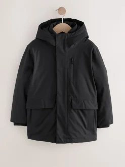 Noir - Parka imperméable (3-17ans)