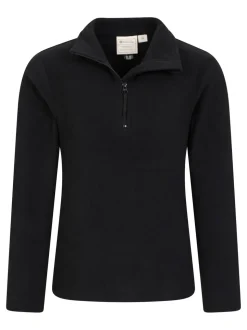 Noir - Polaire Mountain Warehouse Camber II à demi-fermeture éclair pour enfant