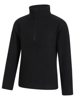 Noir - Polaire Mountain Warehouse Camber II à demi-fermeture éclair pour enfant