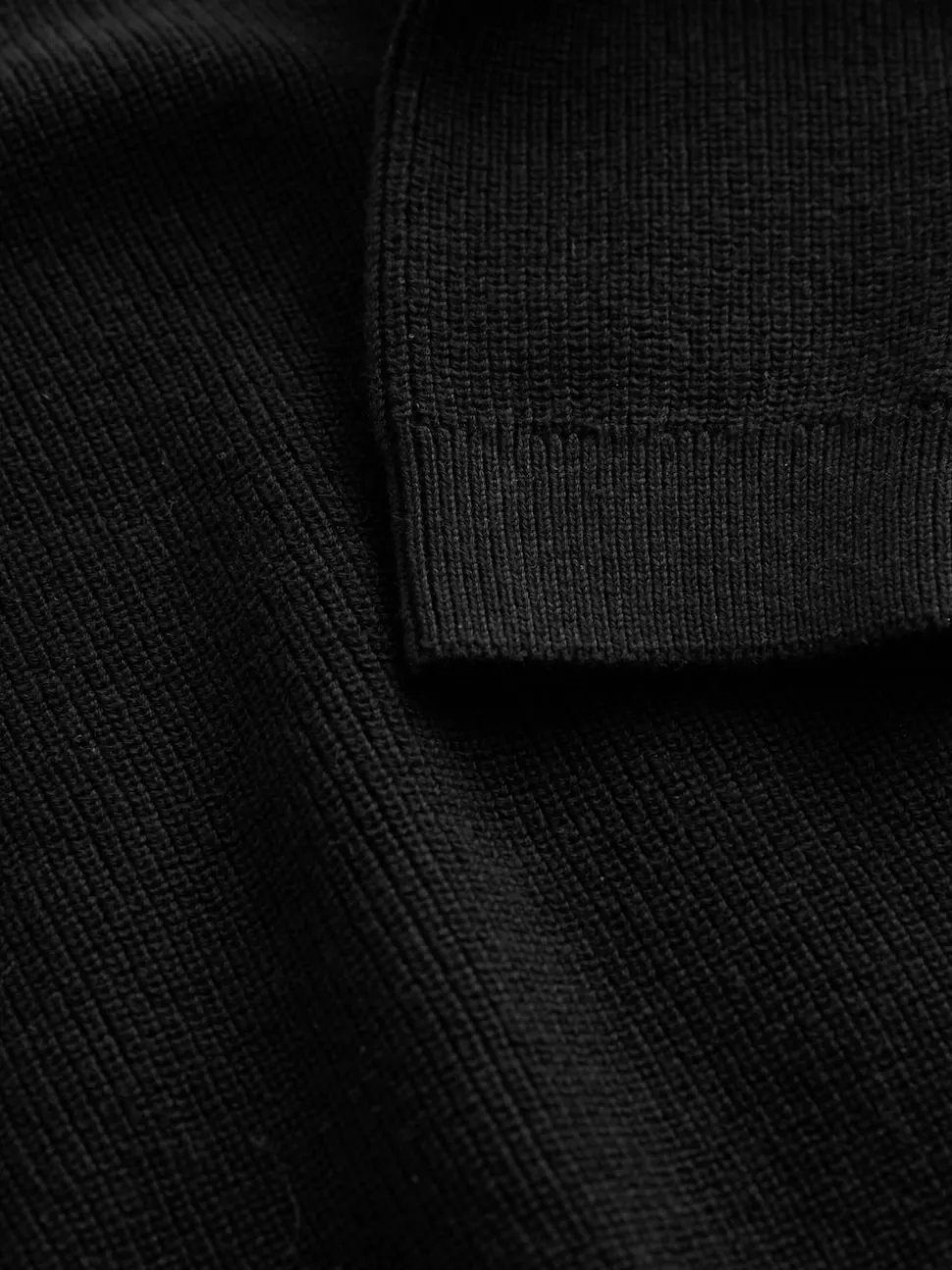 Noir - Pull en maille col rond en coton (3-16ans)