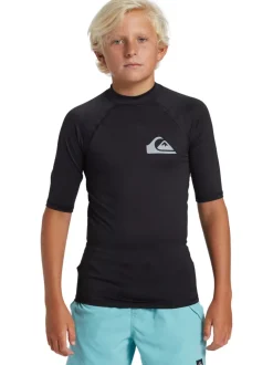 Noir - Quiksilver Jeunes Manches courtes UPF50 Gilet anti-éclaboussures