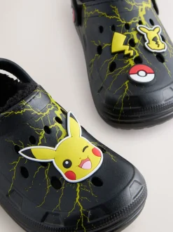 Noir - Sabots chaussons doublés chauds Pokemon