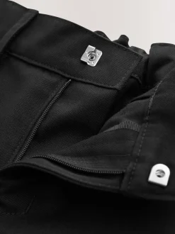 Noir - Short d'école à devant plat (3-14ans)