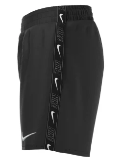 Noir - Short de volley Nike Swim Logo Tape 4 Inch