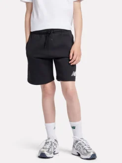 Noir - Short en coton New Balance French terry à logo empilé