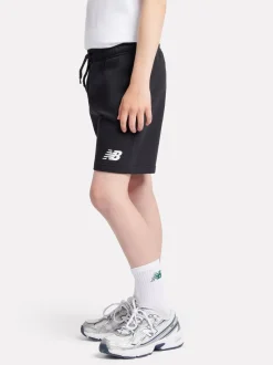 Noir - Short en coton New Balance French terry à logo empilé
